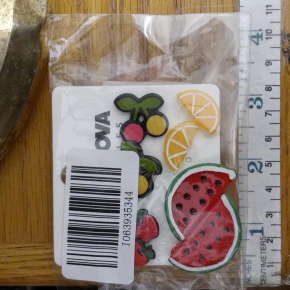 🆕❤💋Set of 4 Fruity Stud Earrings Apple Cherry Orange - Picture 2 of 2
